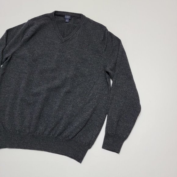 J.Crew Pullover Sweater - Vneck - Wool - Gray - Me - Picture 3 of 9